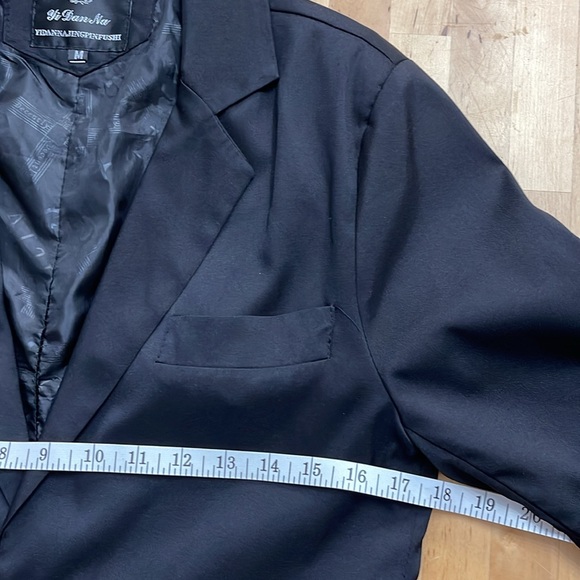 YIDANNA BLAZER JACKET WOMENS M BLACK 3 POCKET DECENTLY LINNING CLOSET ESSENTIAL - Picture 6 of 10